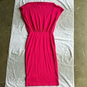 Pink Midi Ribbed Dress